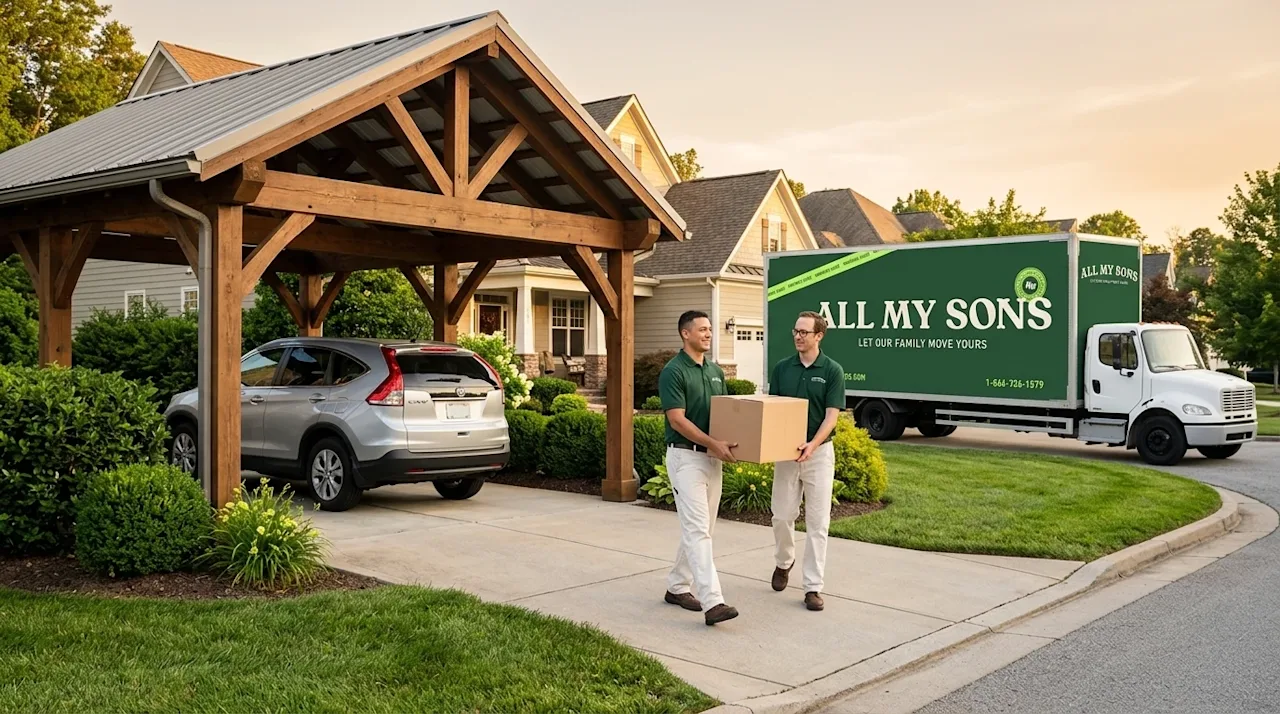 Clear, professional marketing photography of a beautifully maintained suburban home featuring a spacious, modern wooden and m