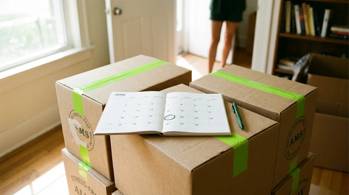 A candid, authentic lifestyle photograph of a bright, sun-drenched living room on a warm summer day. In the foreground, a nea