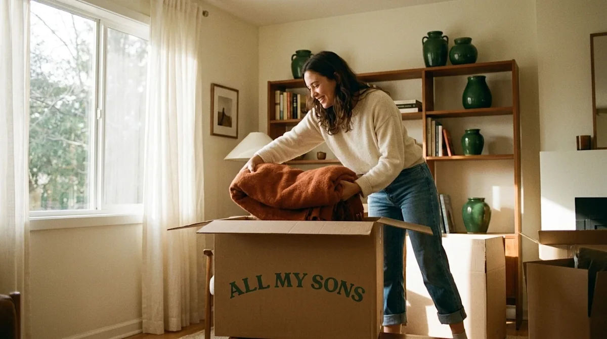 Candid lifestyle photography of a person engaged in spring cleaning inside a bright, sunlit home interior. They are cheerfull
