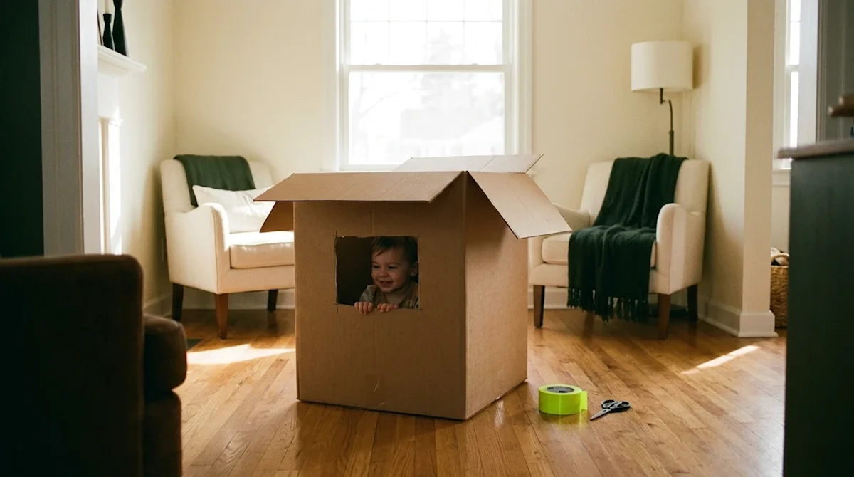 Candid lifestyle photography shot on 35mm film, featuring a warm, nostalgic, and intimate mood with slight film grain. In a c