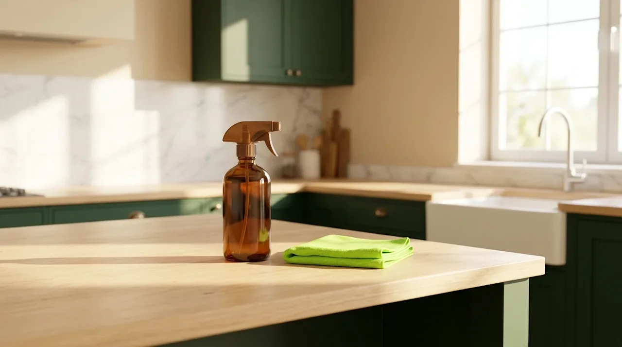 Clear and professional marketing photography of a pristine, freshly cleaned modern home interior. A single, elegant, unbrande