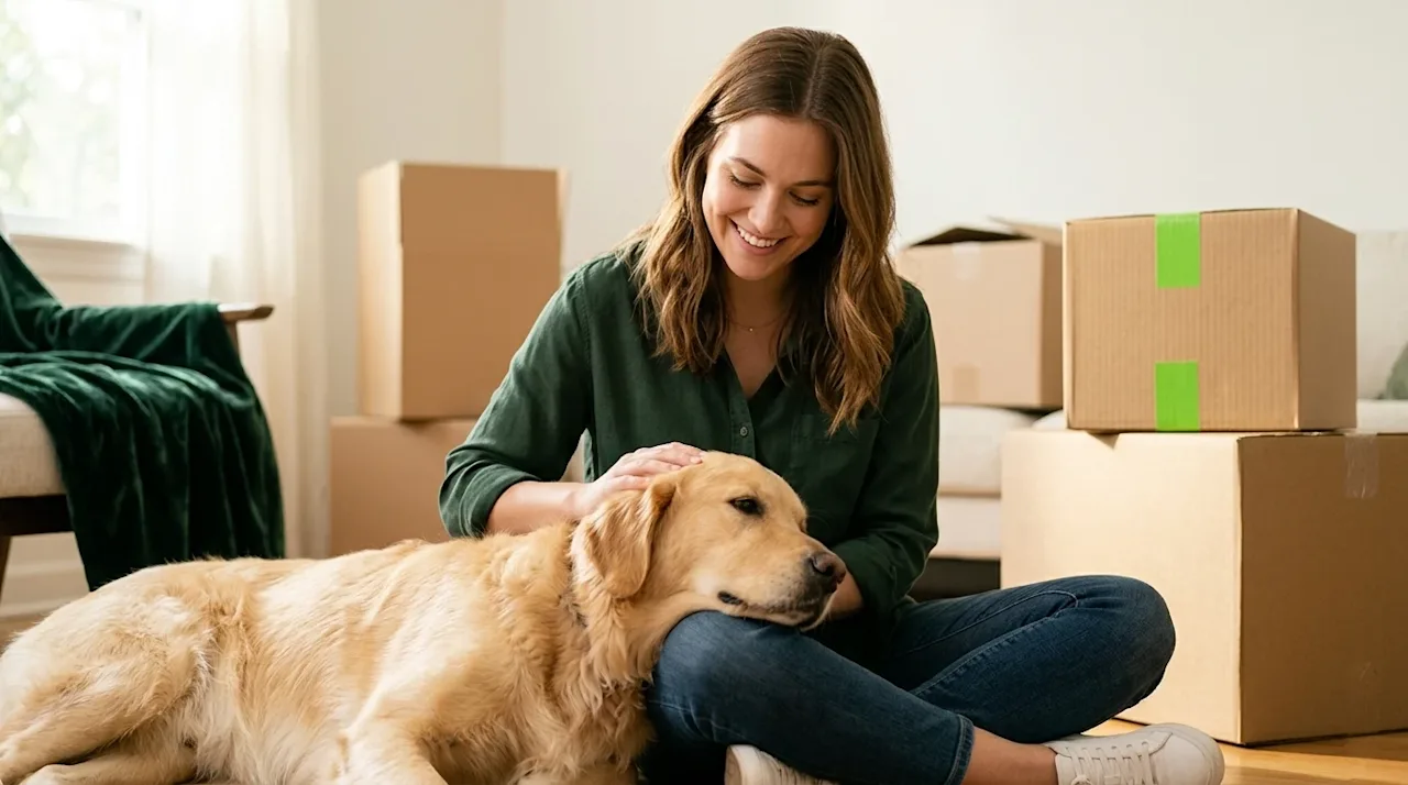 Professional marketing lifestyle photography of a smiling young woman sitting comfortably on the floor of a brightly lit, war
