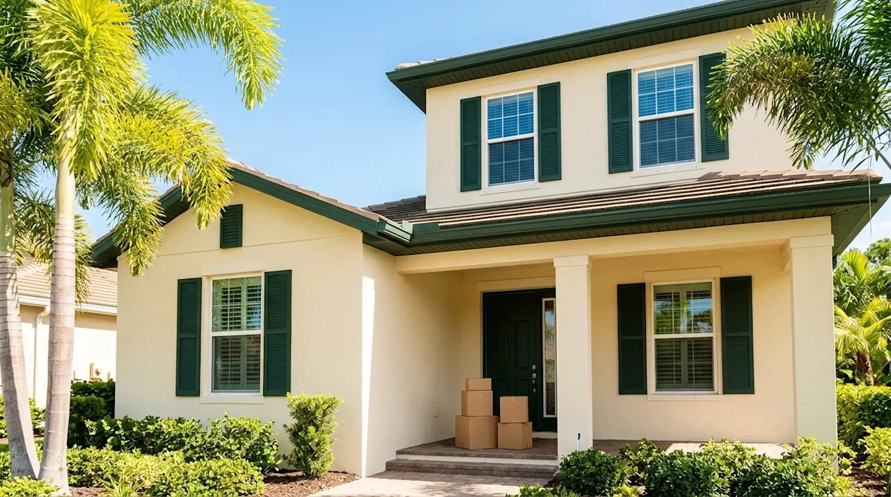 Professional marketing lifestyle photography of a picturesque, welcoming residential home in Lee County, Florida, capturing t