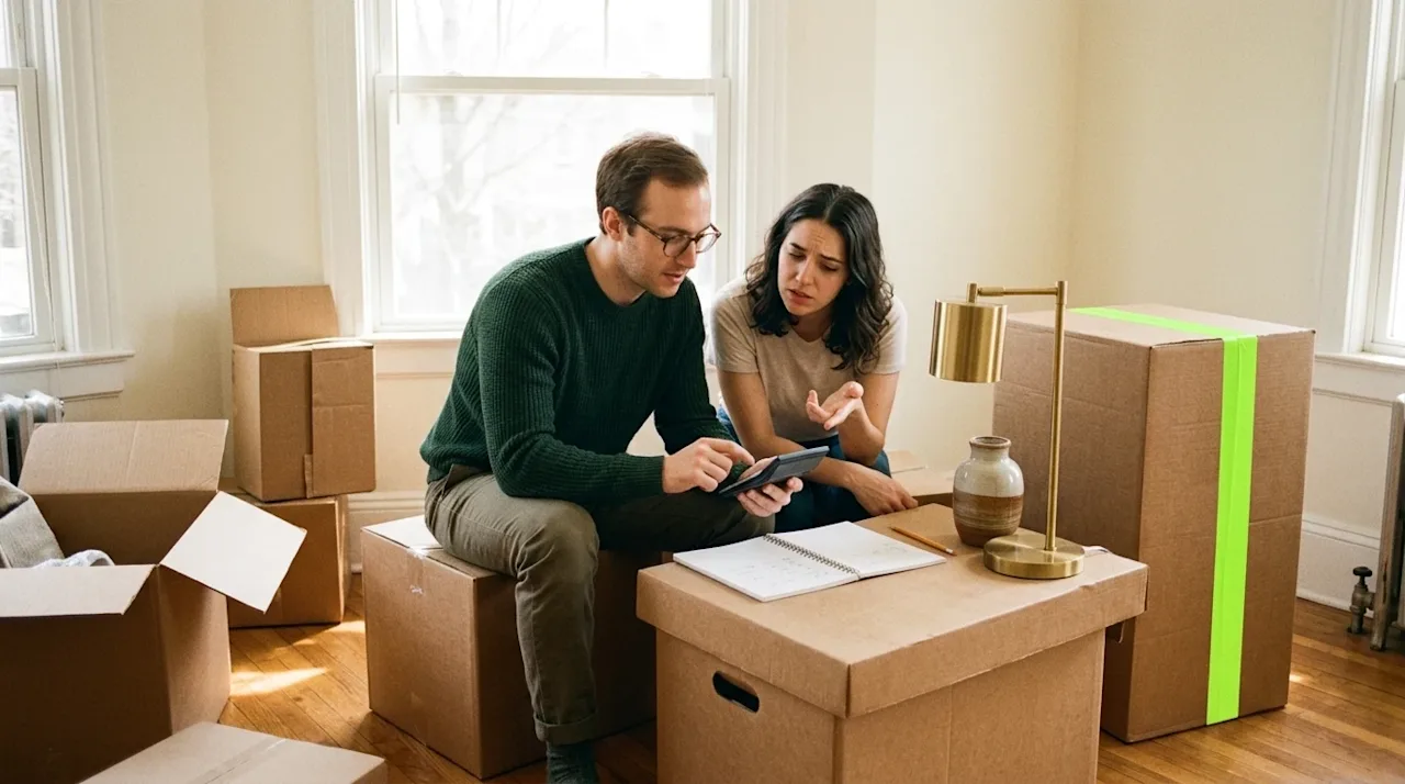 Candid lifestyle photography with a warm, retro film aesthetic, subtle grain, and natural lighting. A young couple sits toget