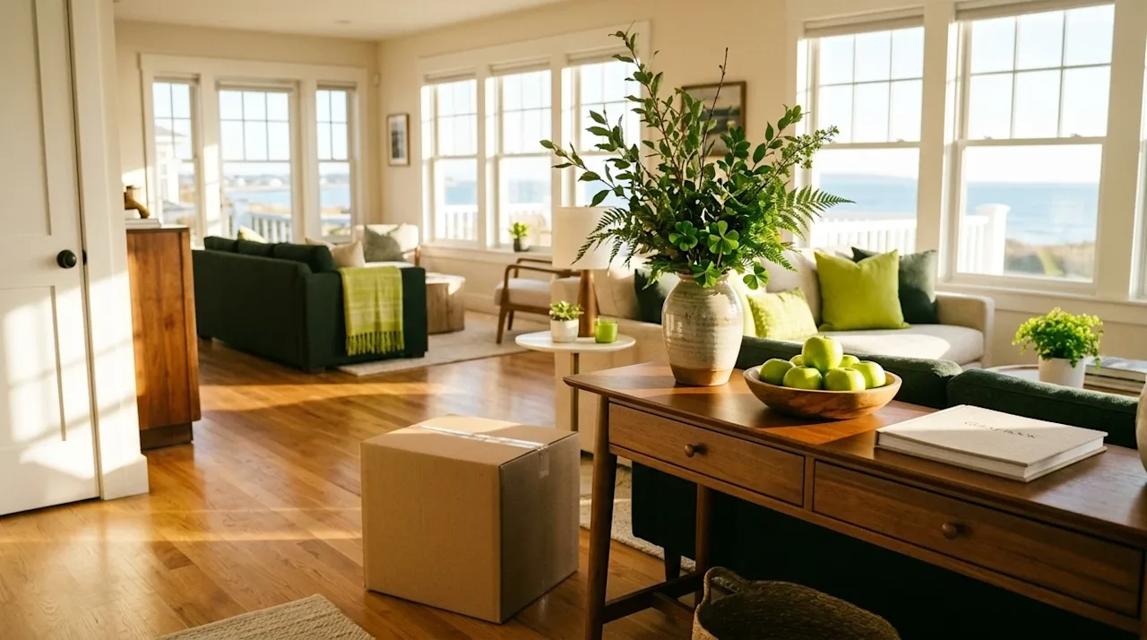 Candid, warm lifestyle photography of a bright, sunlit coastal home perfectly staged for a welcoming real estate open house.