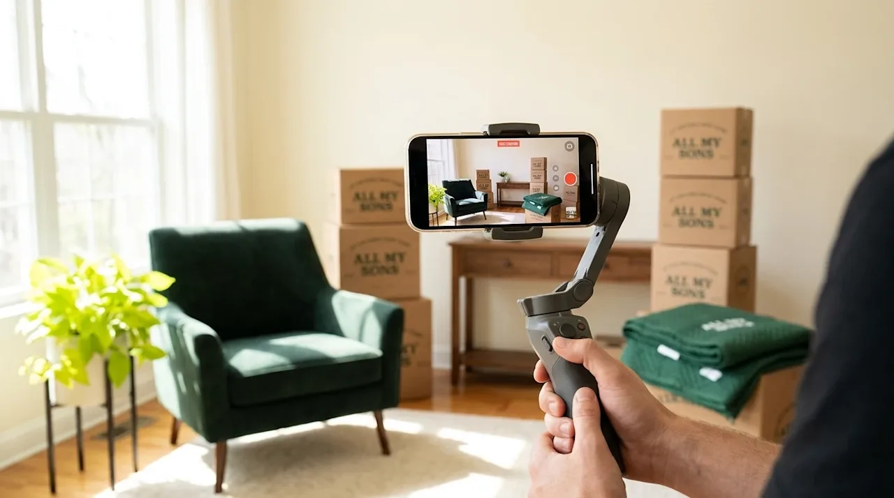 Professional marketing photography of a beautifully staged, bright, and inviting home interior being prepped for sale. In the