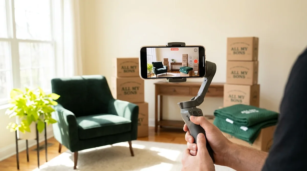 Professional marketing photography of a beautifully staged, bright, and inviting home interior being prepped for sale. In the