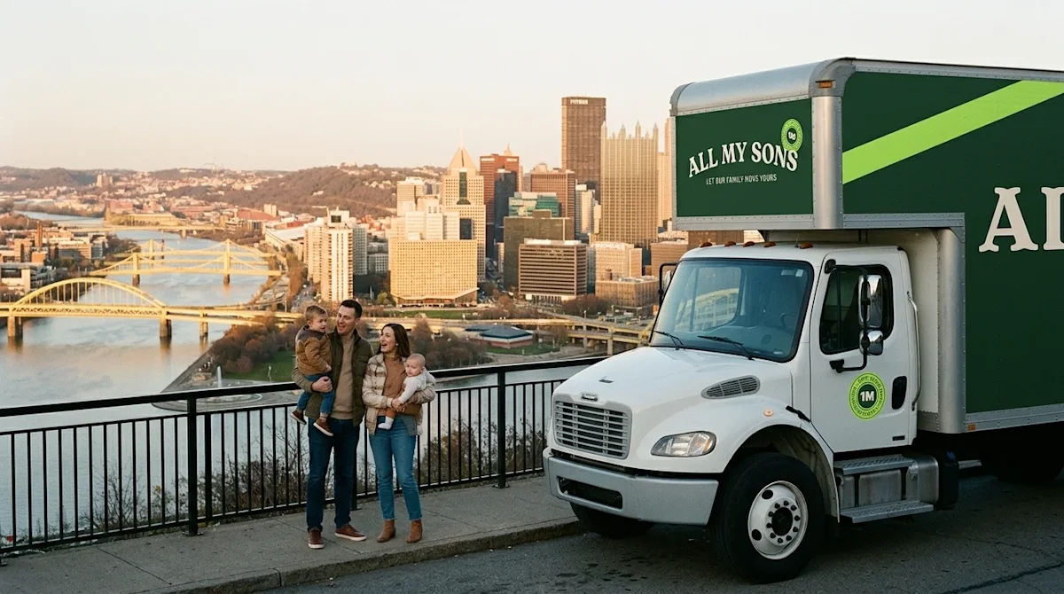 Authentic lifestyle photography, a high-quality editorial shot of a happy young family standing at a scenic Mount Washington