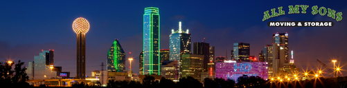 dallas skyline lit up at night