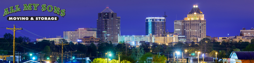 The skyline of Greensboro, North Carolina at night.