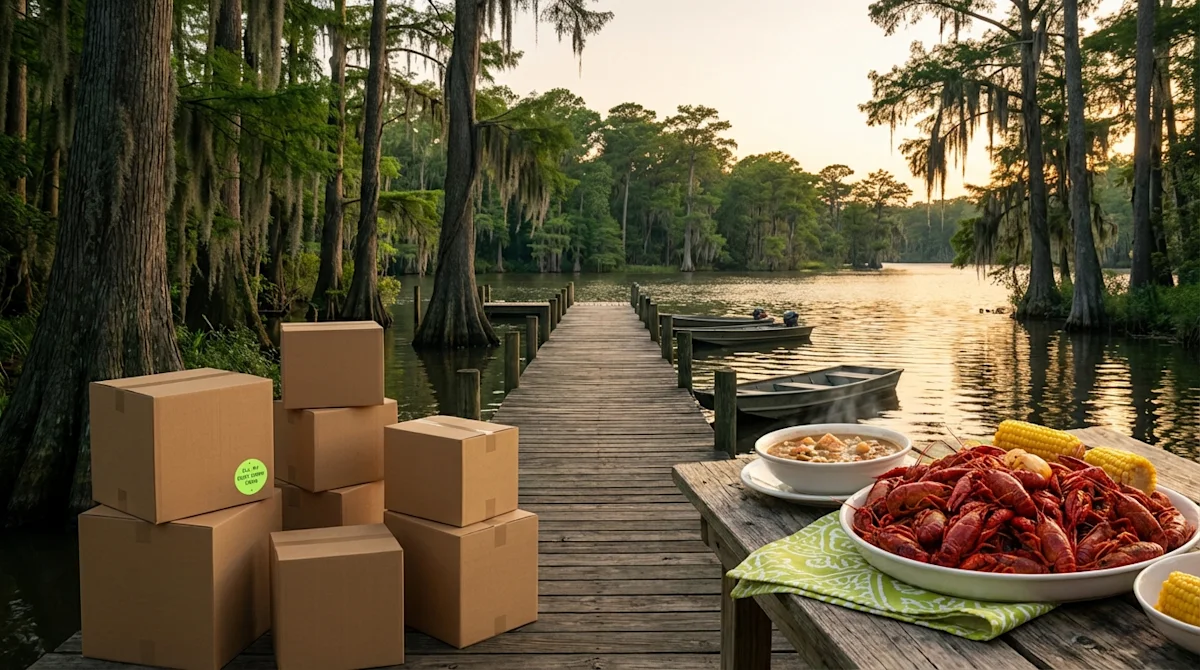 Student with All My Sons box moving into college dorm in Baton Rouge with professional movers helping.