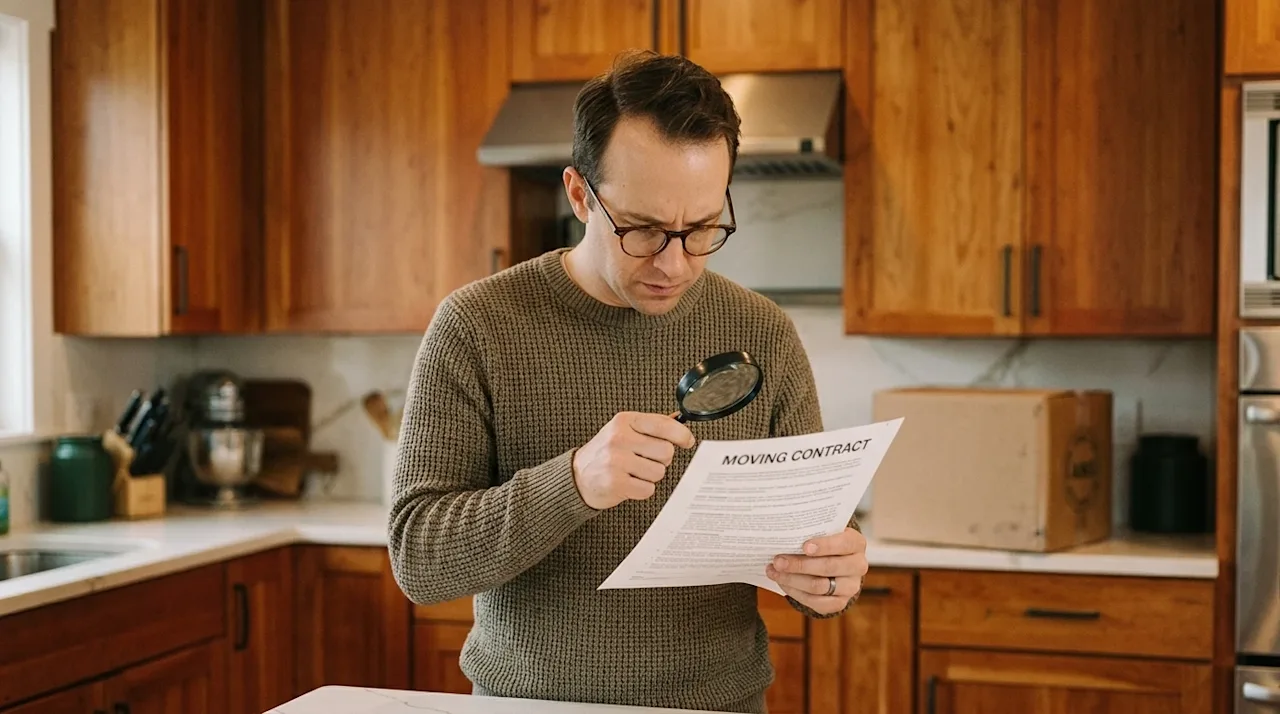 Professional marketing photography in a candid, warm vintage film style. A focused individual standing at a kitchen counter,
