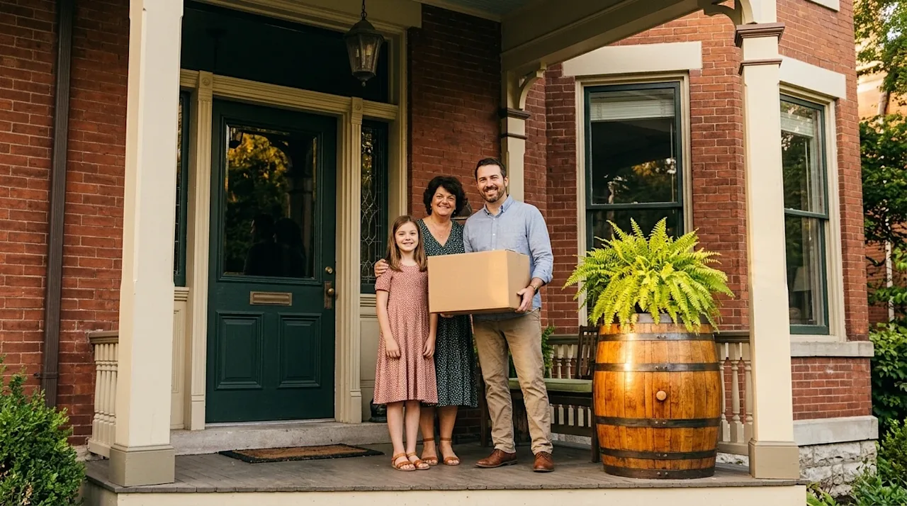 Professional marketing photography of a beautiful, historic Victorian-style brick home in the Old Louisville neighborhood of