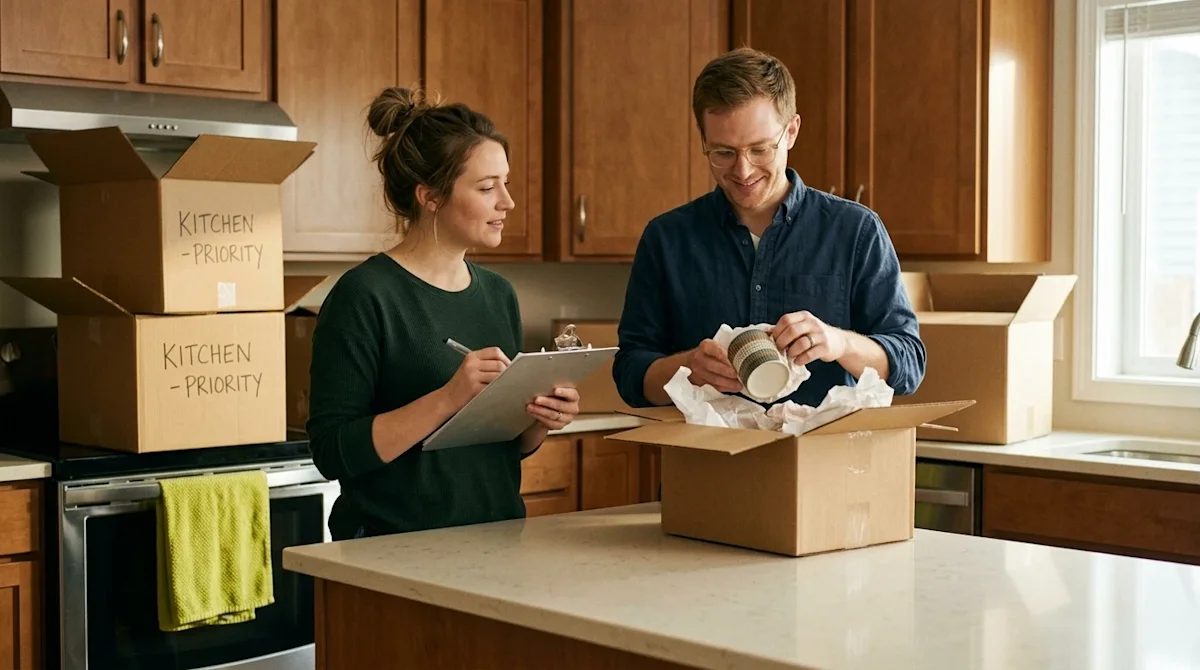 Cinematic lifestyle photography, shot on 35mm film with a warm, nostalgic, slightly grainy aesthetic. A happy couple in their