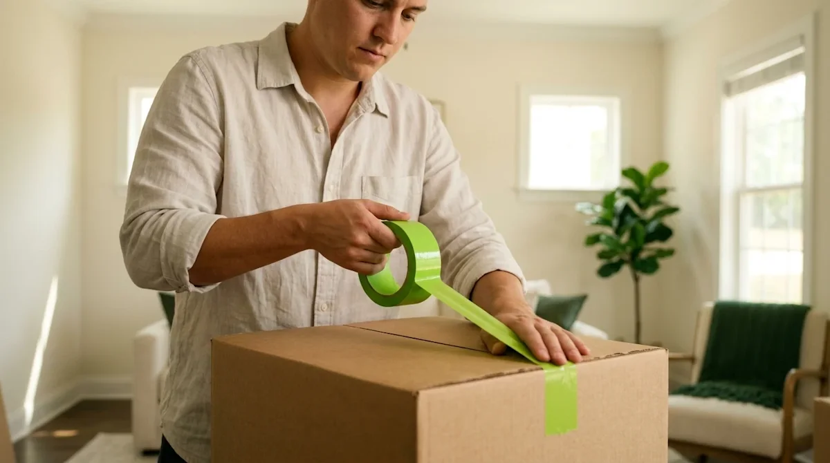 Candid lifestyle photography of a bright, clean home interior with warm natural sunlight evoking a humid Southern atmosphere.