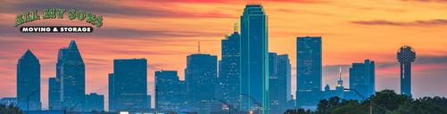 downtown dallas skyline at dusk