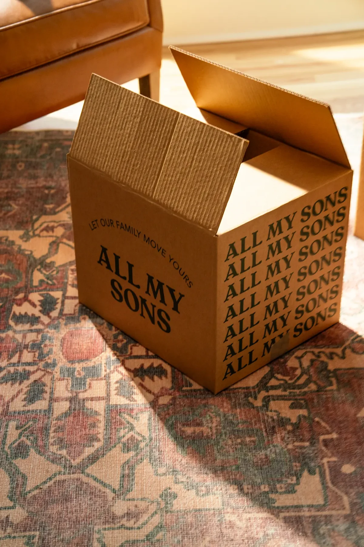 A small All My Sons Moving and Storage box for a little move.