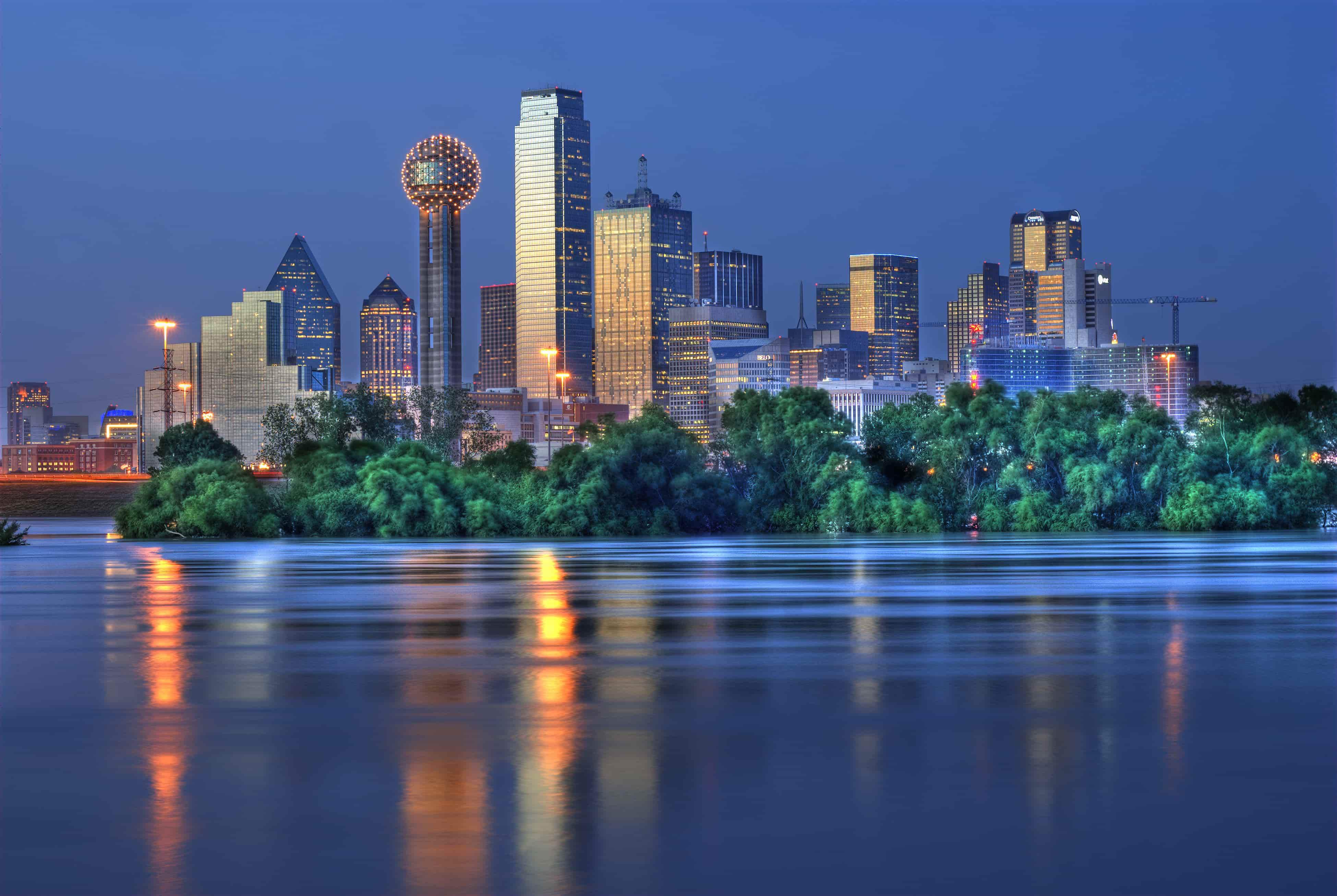 A scenic view of downtown Dallas