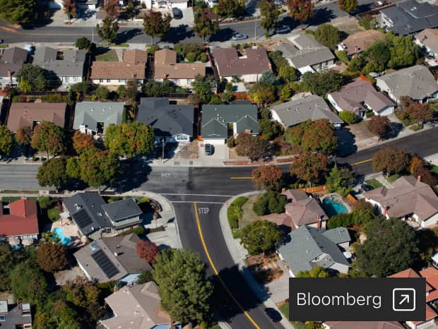 Aerial view of a single family neighborhood 