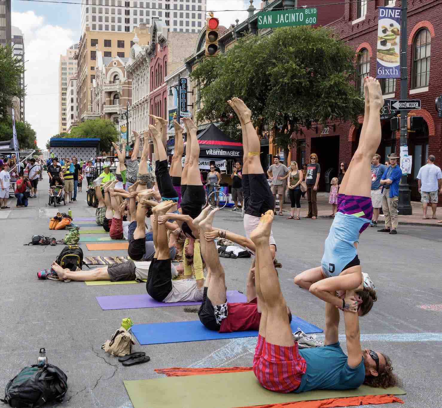 Austin - acro yoga. Credit: Wikimedia Commons/Earl McGehee)