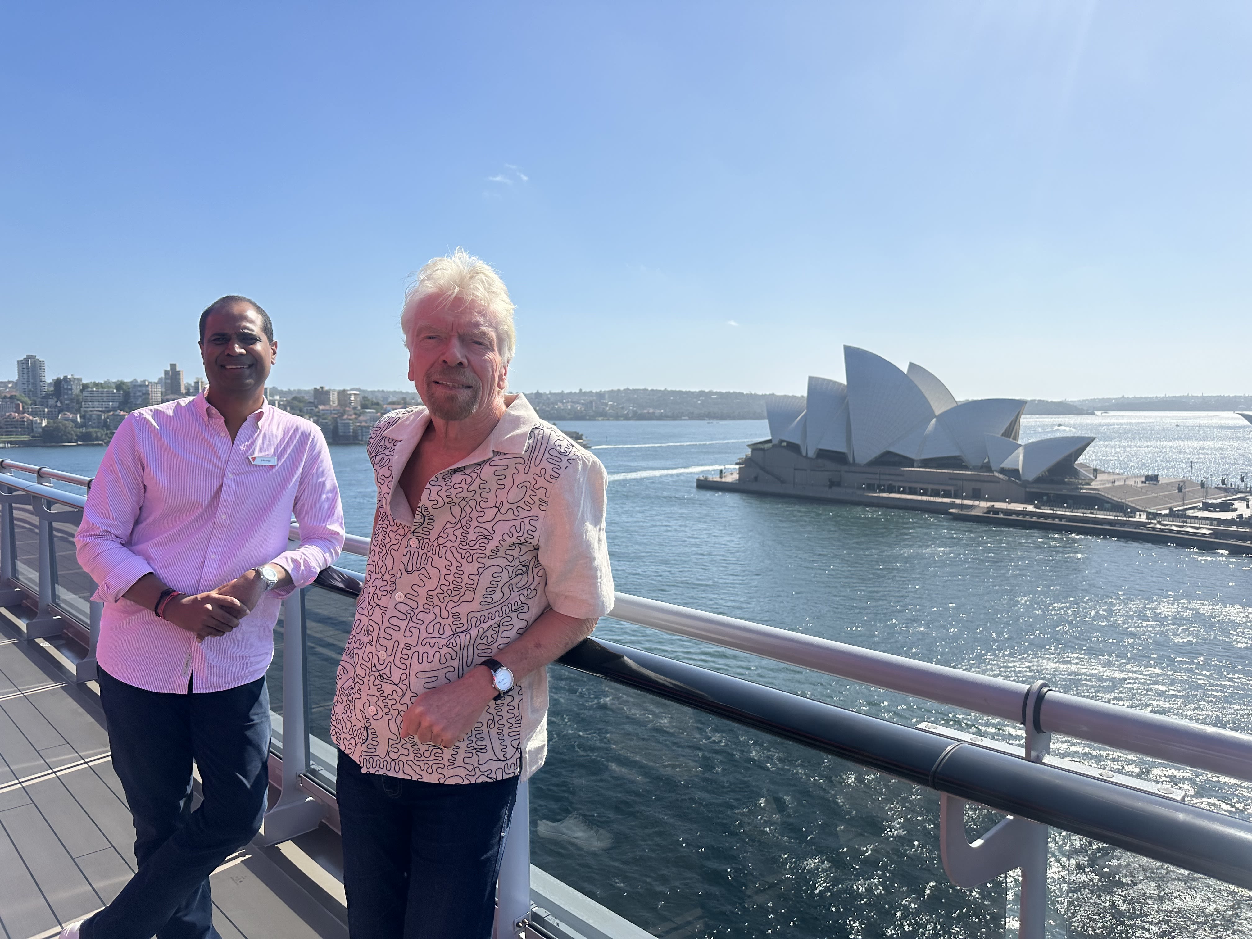 Sydney Harbour with Richard Branson and Virgin Voyages CEO