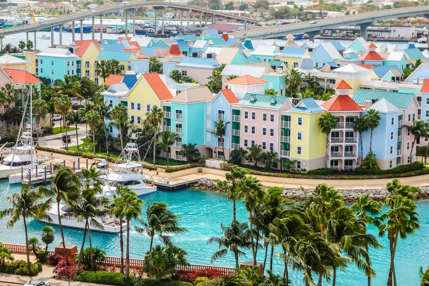 Colourful buildings in the Bahamas