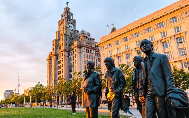 The Beatles statues in Liverppol