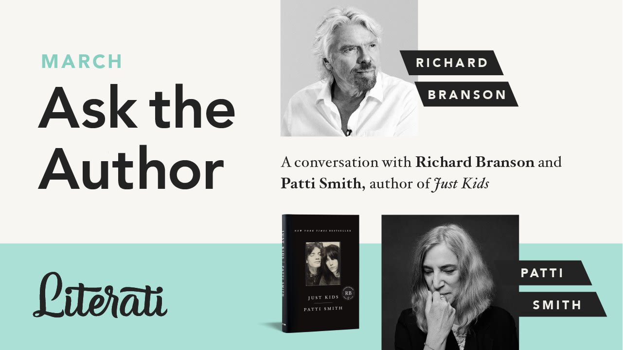 Poster for Richard Branson's Literati interview with Patti Smith
