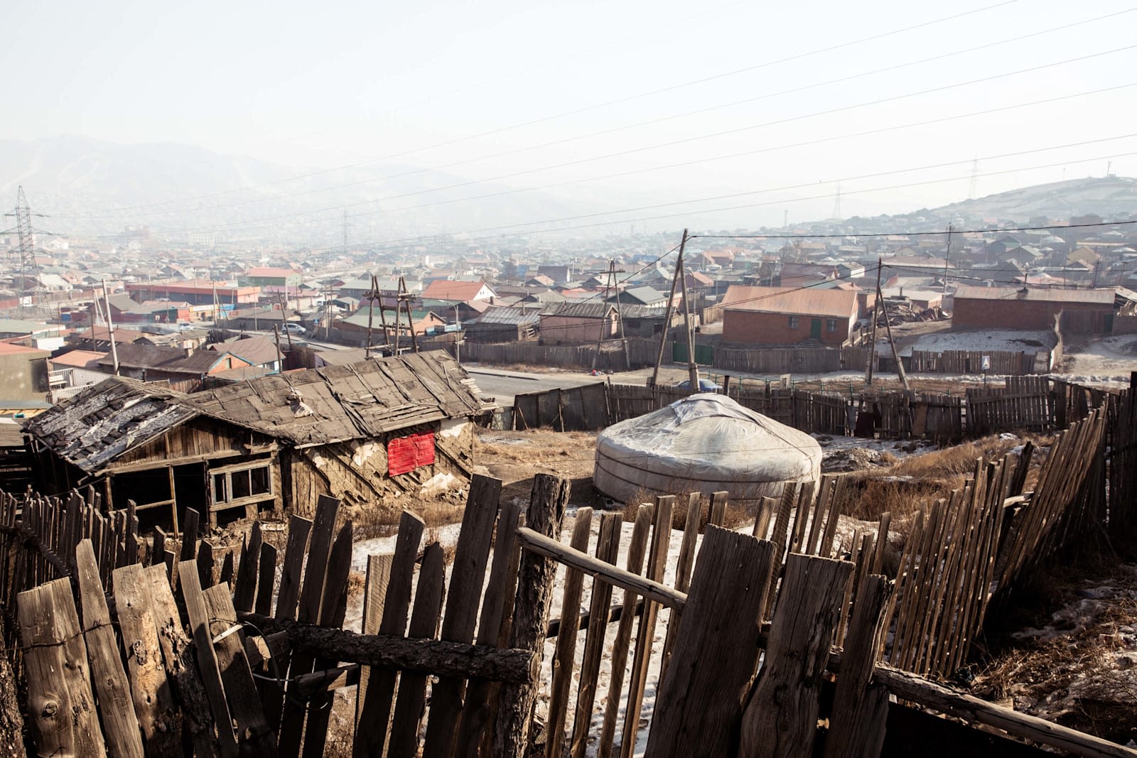 Landscape view of a  Mongolian community 