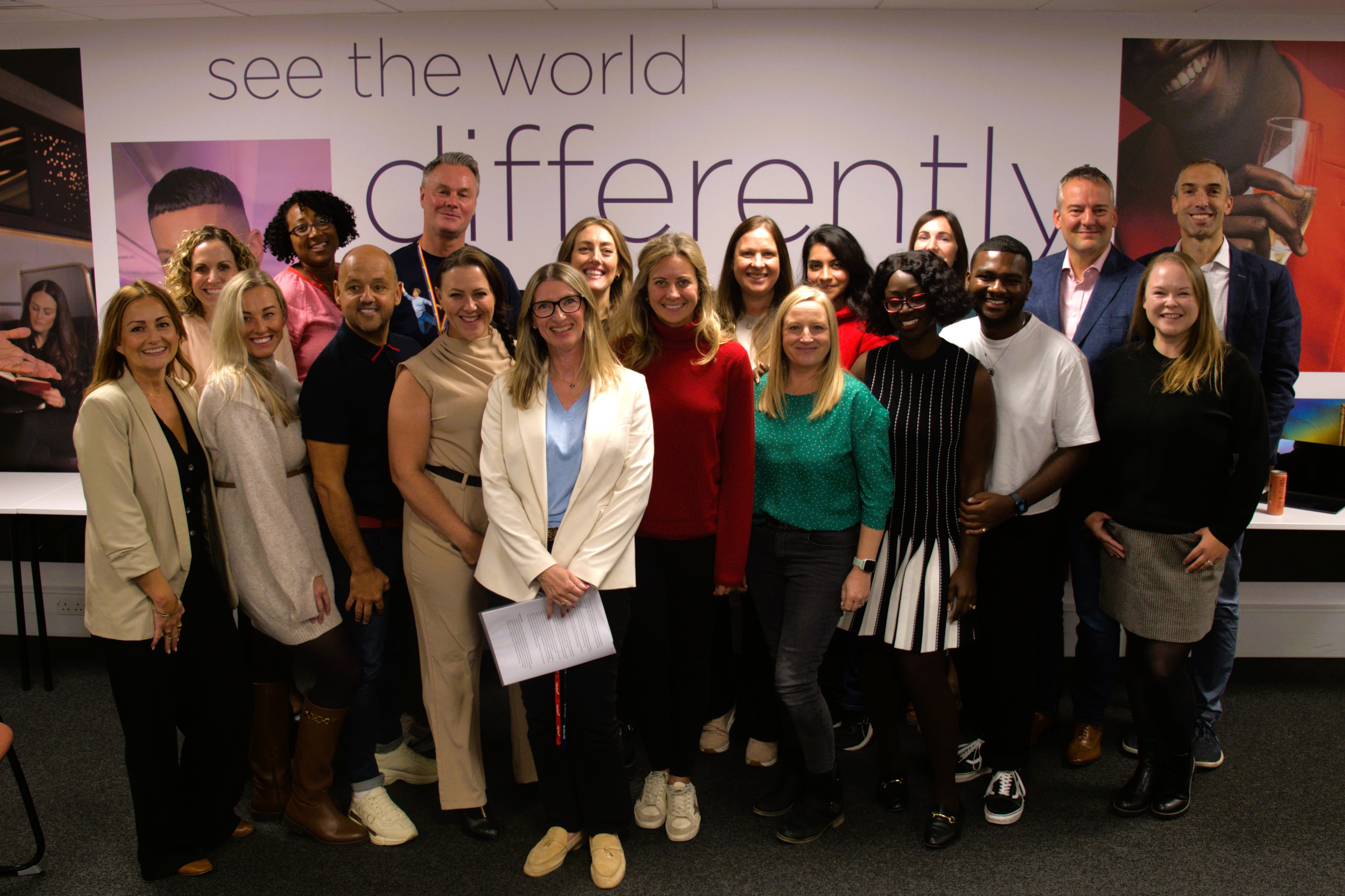 Holly Branson with members from the Virgin Atlantic team