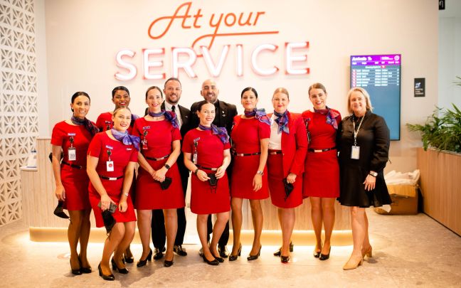 Virgin Australia crew at the opening of the Adelaide Lounge