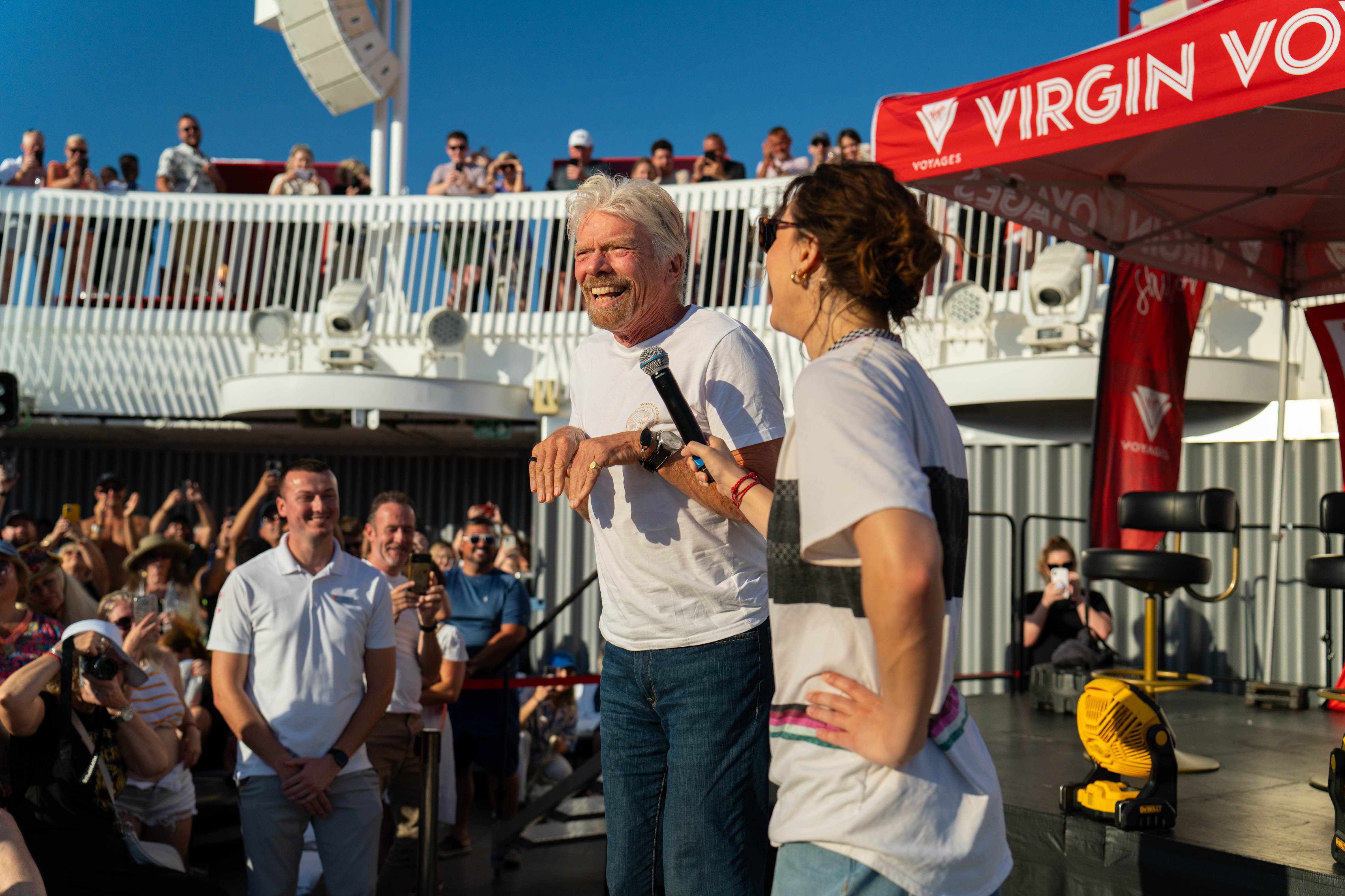 Richard Branson and RayGun on Virgin Voyages