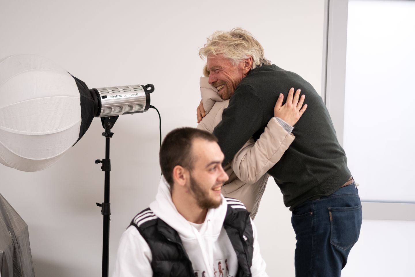 Richard Branson in Ukraine, visiting the Superhumans Center