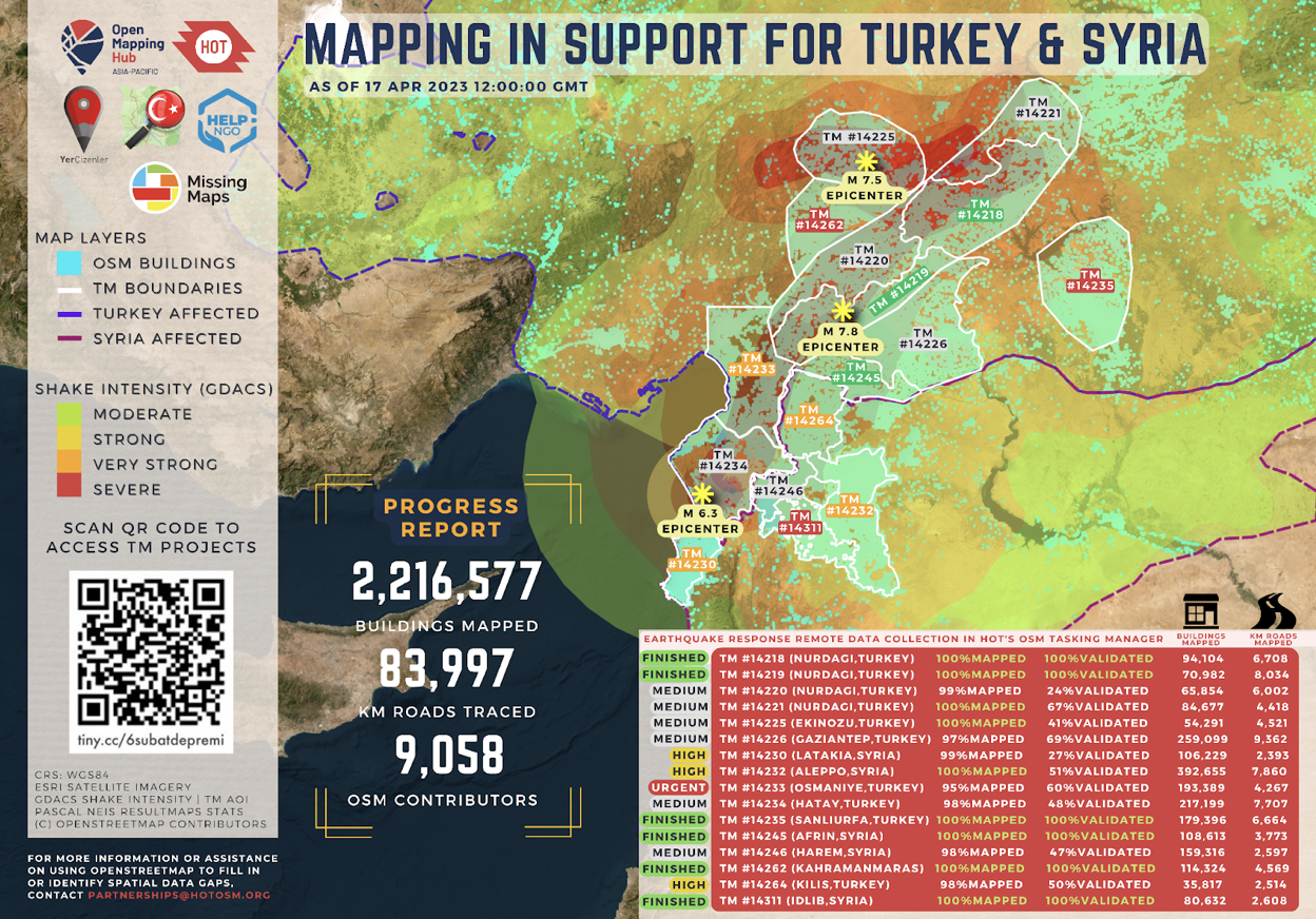 Humanitarian OpenStreetMap's Turkey and Syria earthquake response