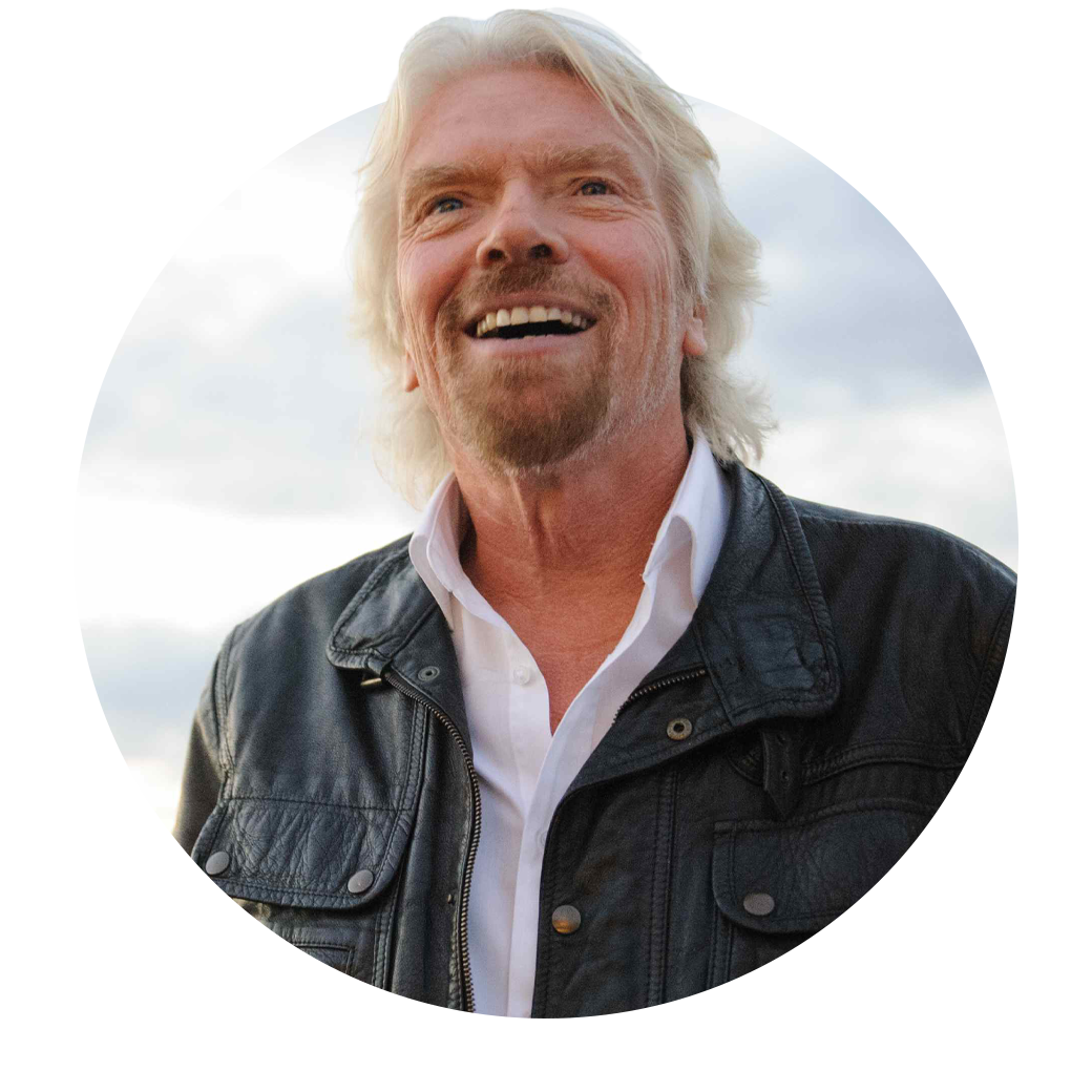Richard Branson smiling in a portrait image