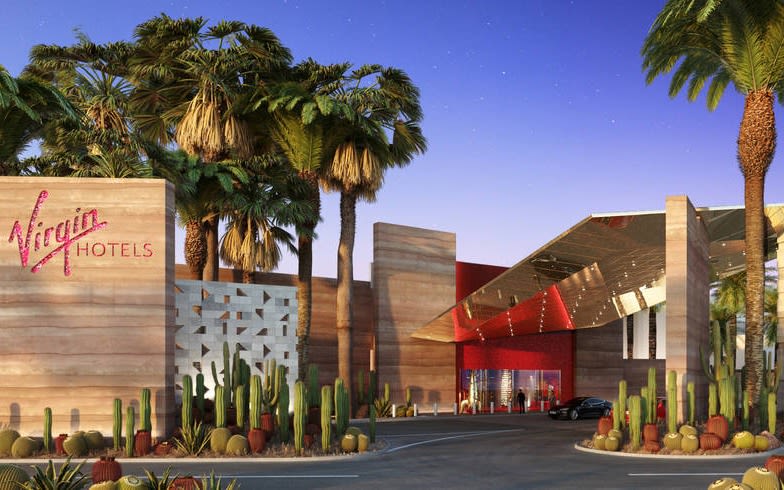 Render of what the entrance to Virgin Hotels Las Vegas will look like