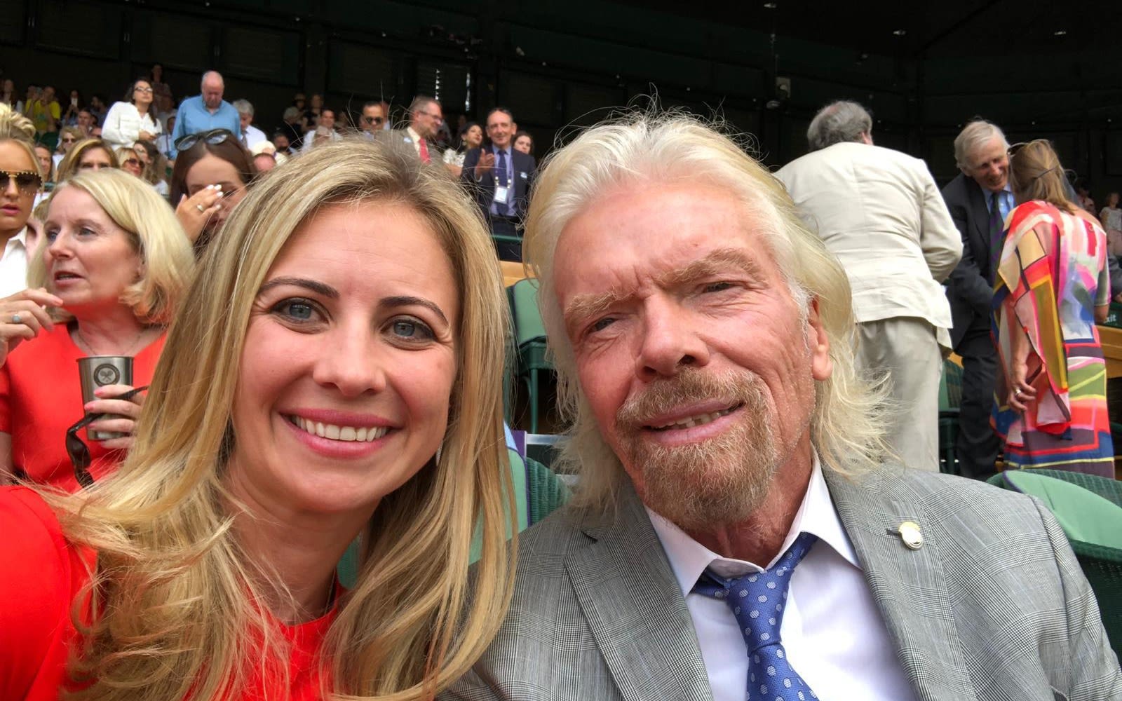 Holly Branson and Richard Branson at Wimbledon 2019