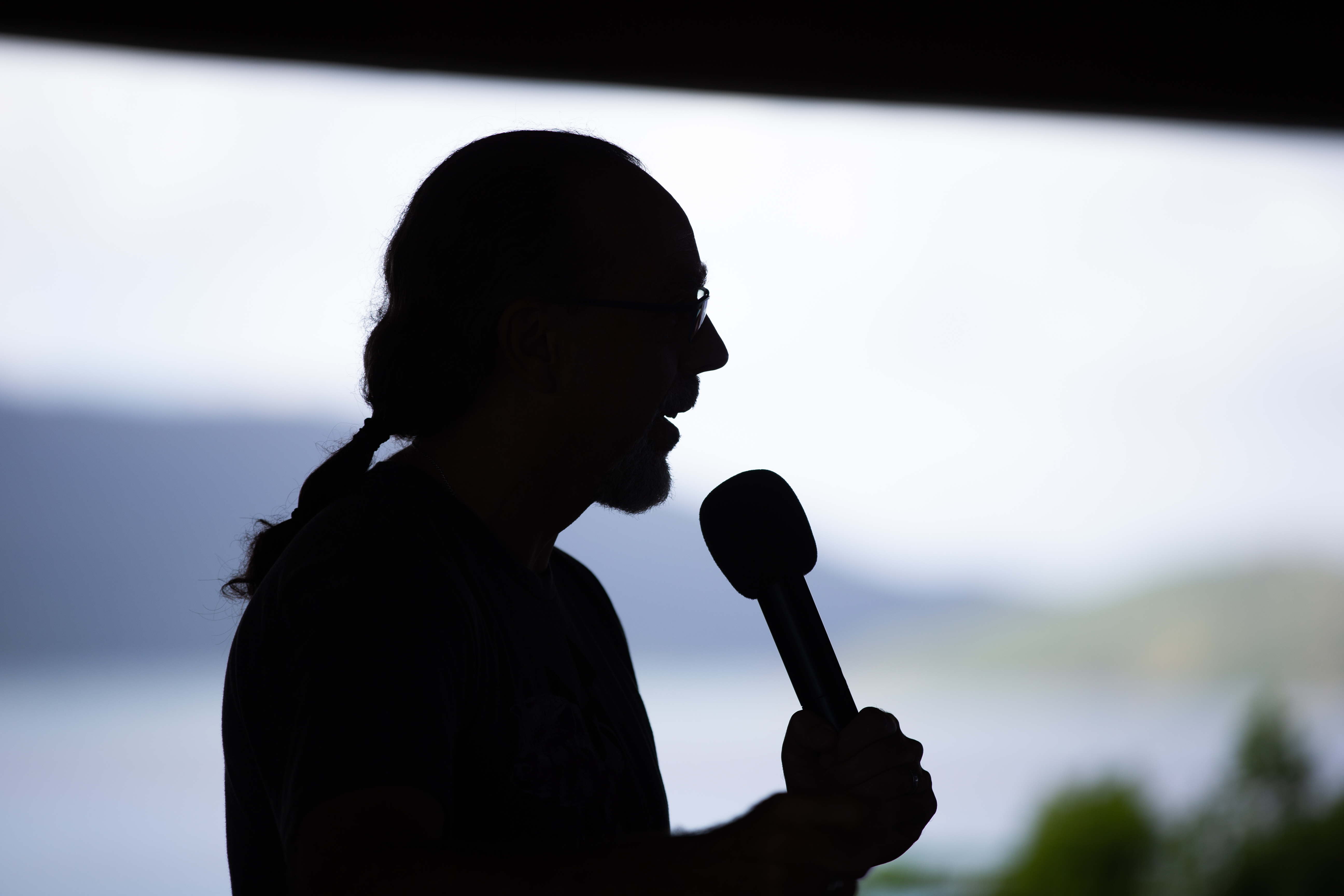 Dr Astro Teller speaking at a Virgin Unite gathering on Necker Island