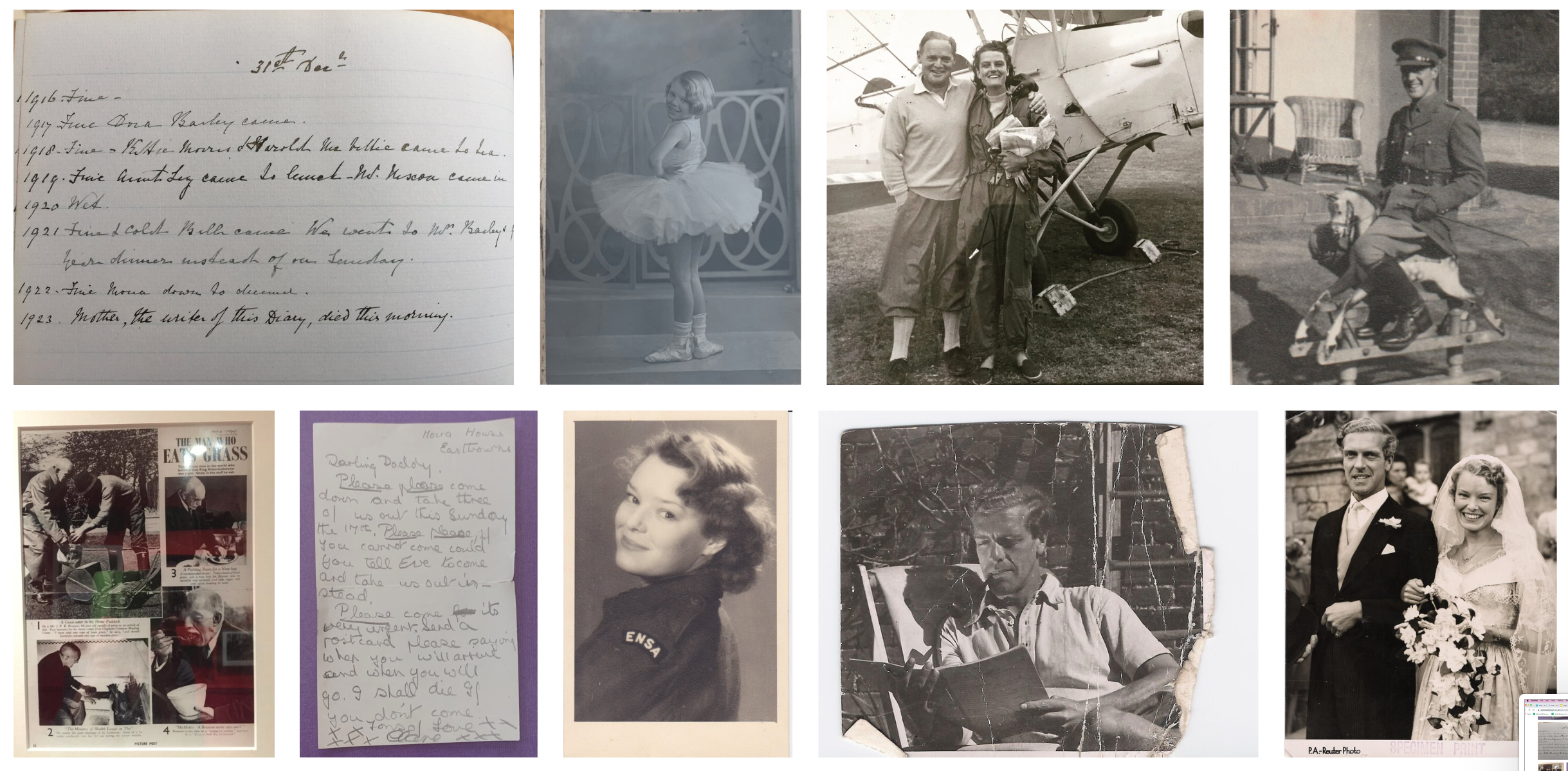 Various photos of the Branson family 