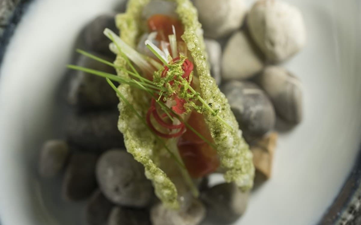 Zoomed in image of a dish served at Adam Reid at The French.