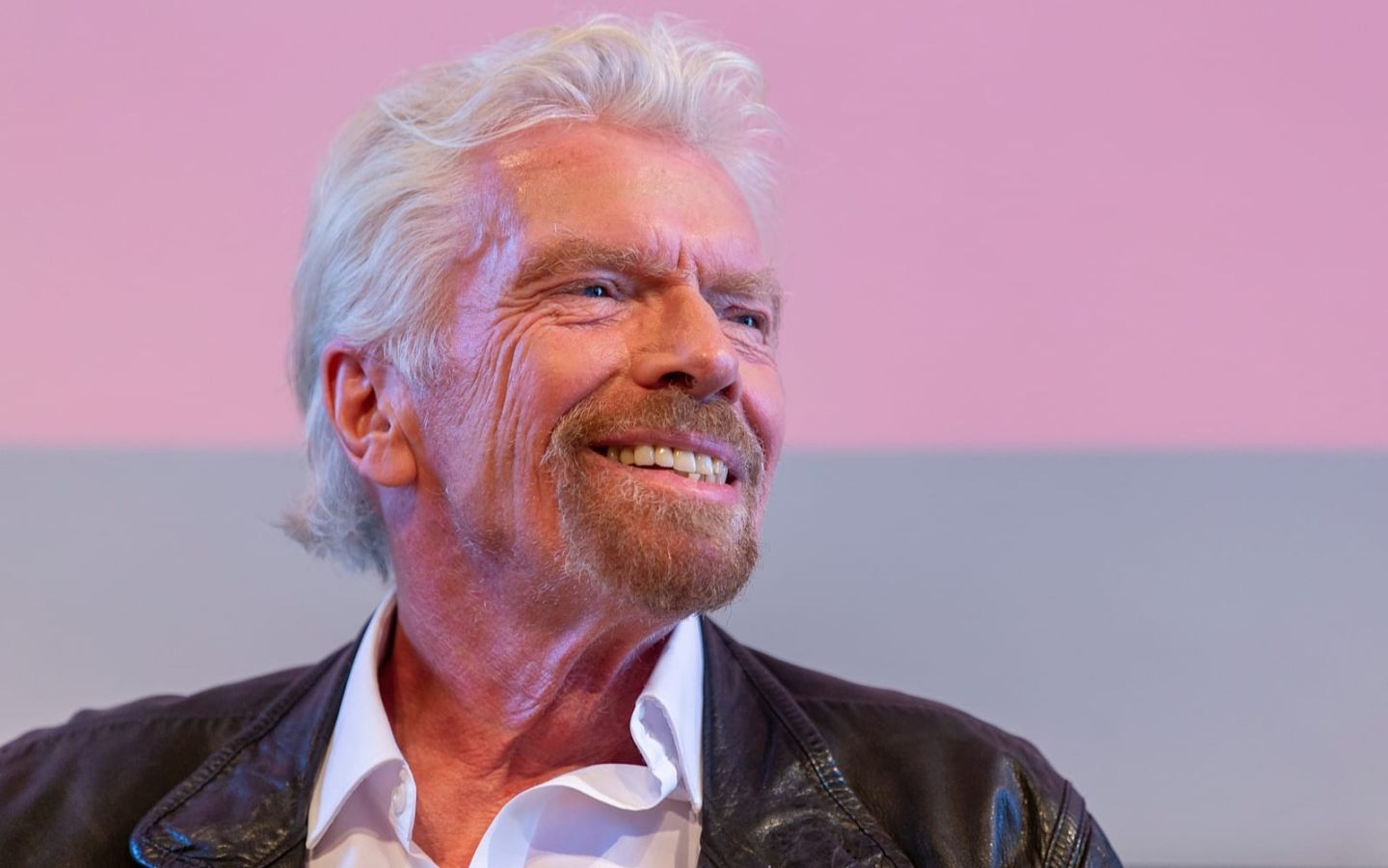 Richard Branson close up, he's looking away from the camera