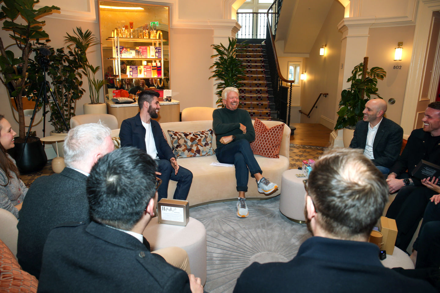 Richard Branson with founders who have been supported by Virgin StartUp in Edinburgh