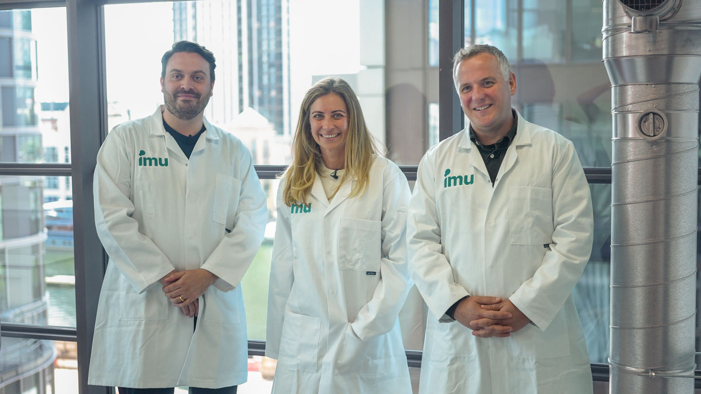 Holly Branson with the co-founders of IMU Biosciences - who are using AI to map the immune system at unprecedented scale and detail