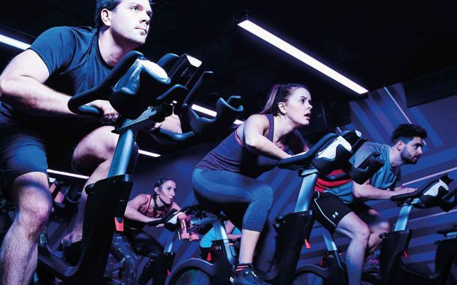 People in a Revolution class at Virgin Active