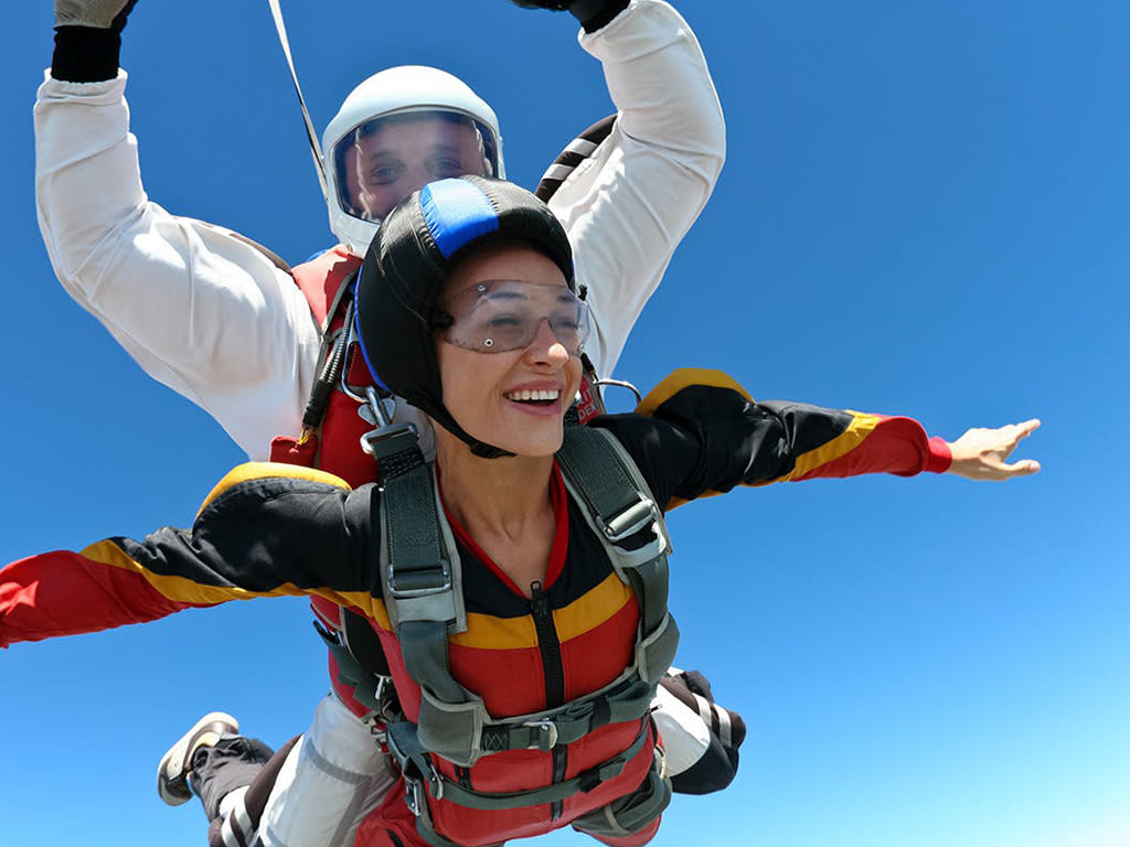 Skydiving woman