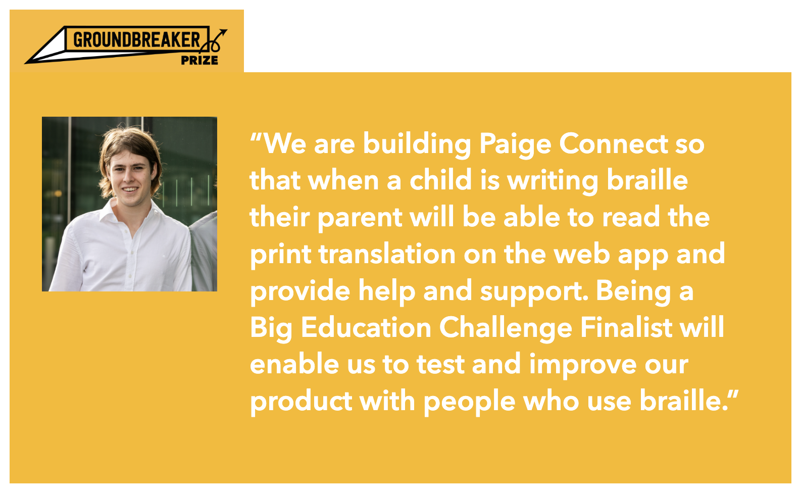 Big Change, Big Education Challenge Finalist Sergio Gosalvez
