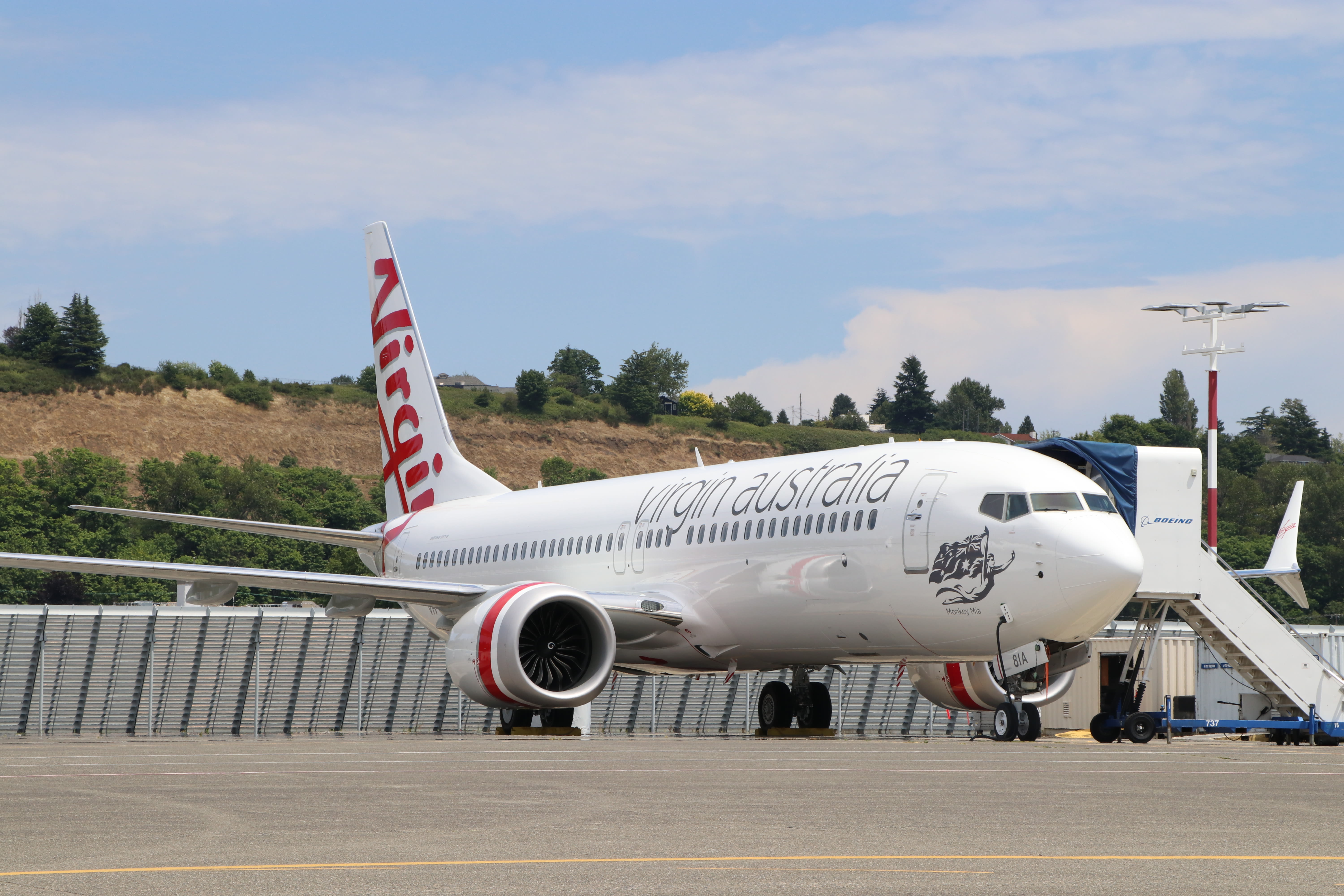 Virgin Australia 737-8 ready for delivery in Seattle