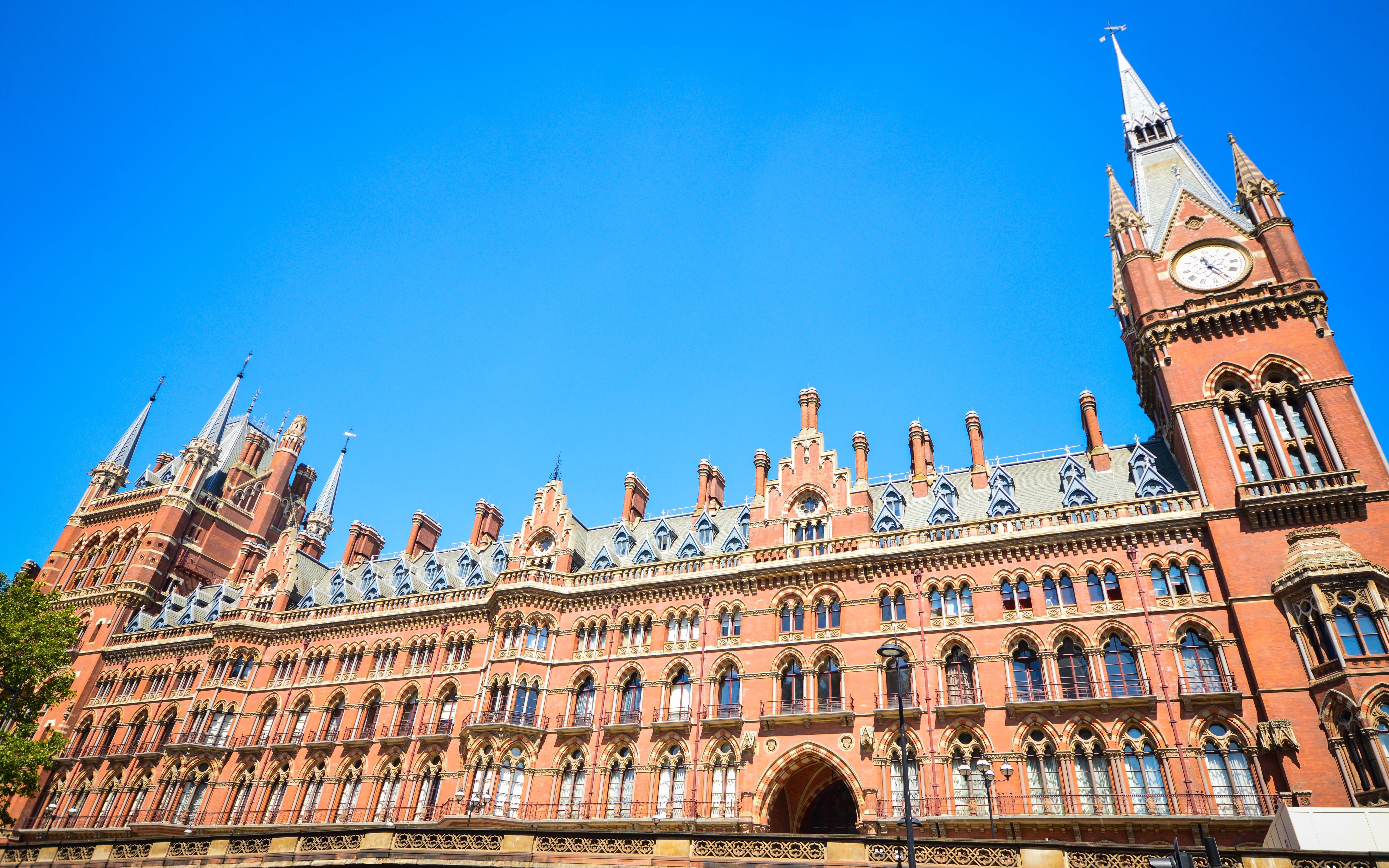 An exterior image of St Pancras station in London