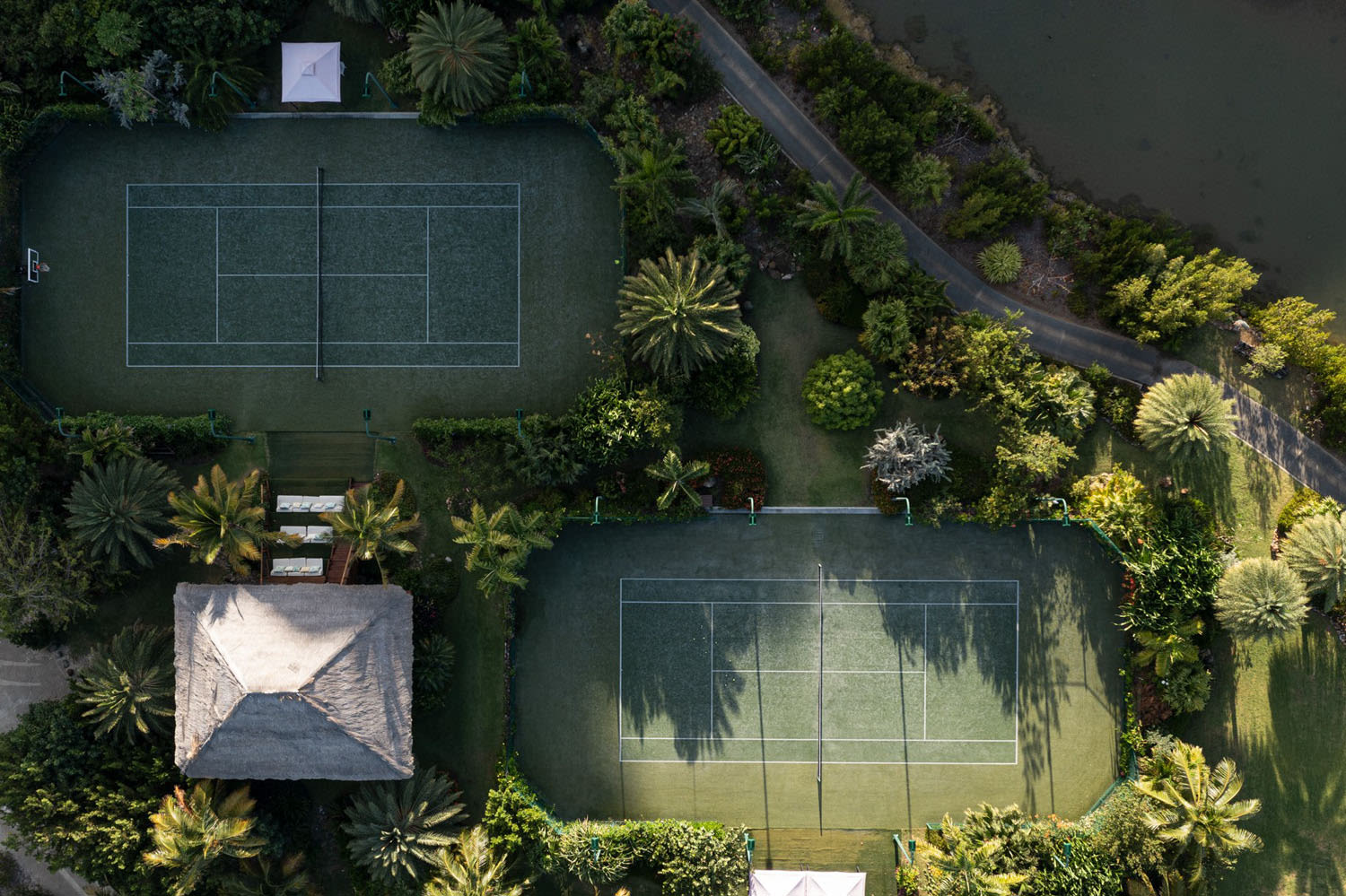 Tennis courts on Moskito Island