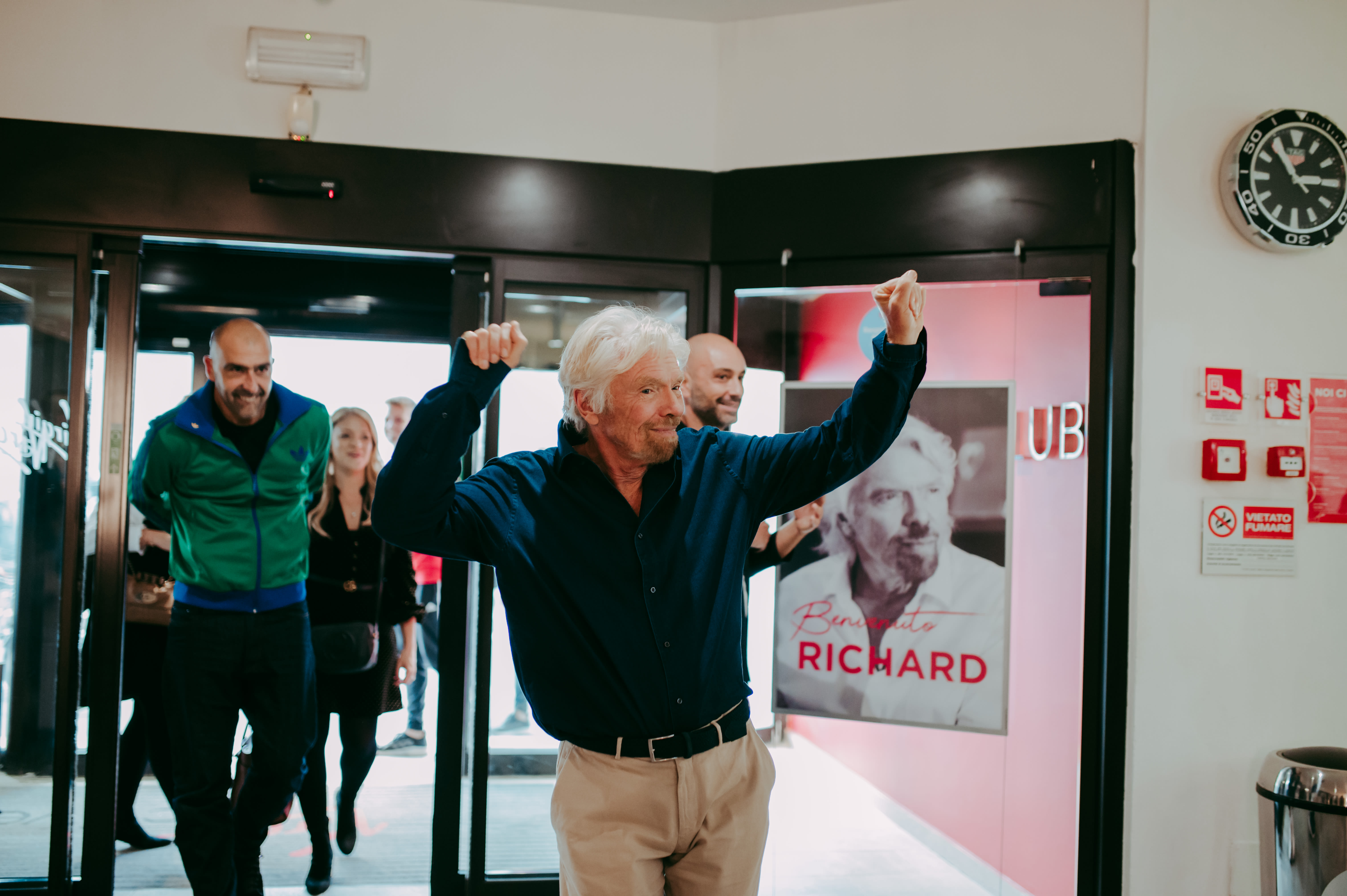 Richard Branson at Virgin Active Italy, Milan